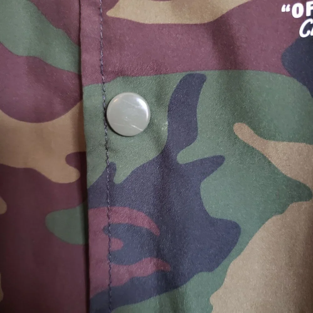 Vans Torrey Camouflage Windbreaker Jacket Youth Boys Lrg Green/Brown Snap Button